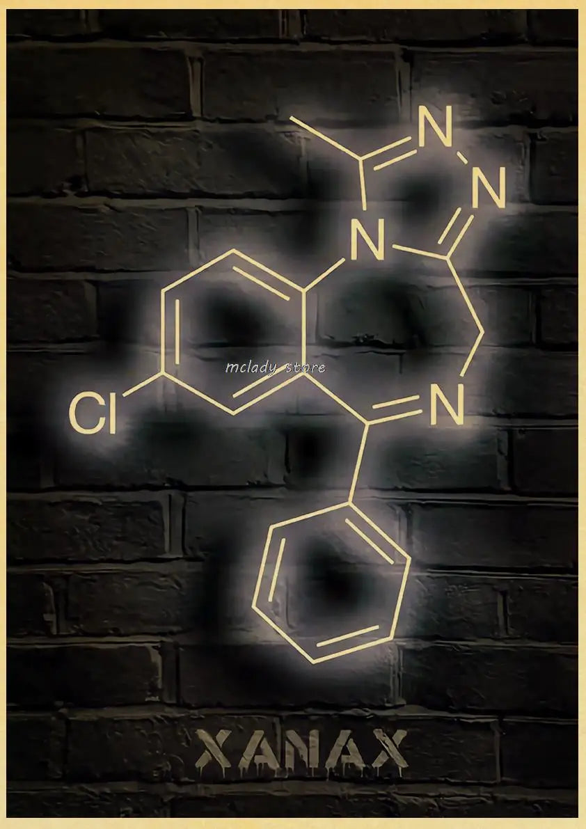 Neon Molecules Neon Poster