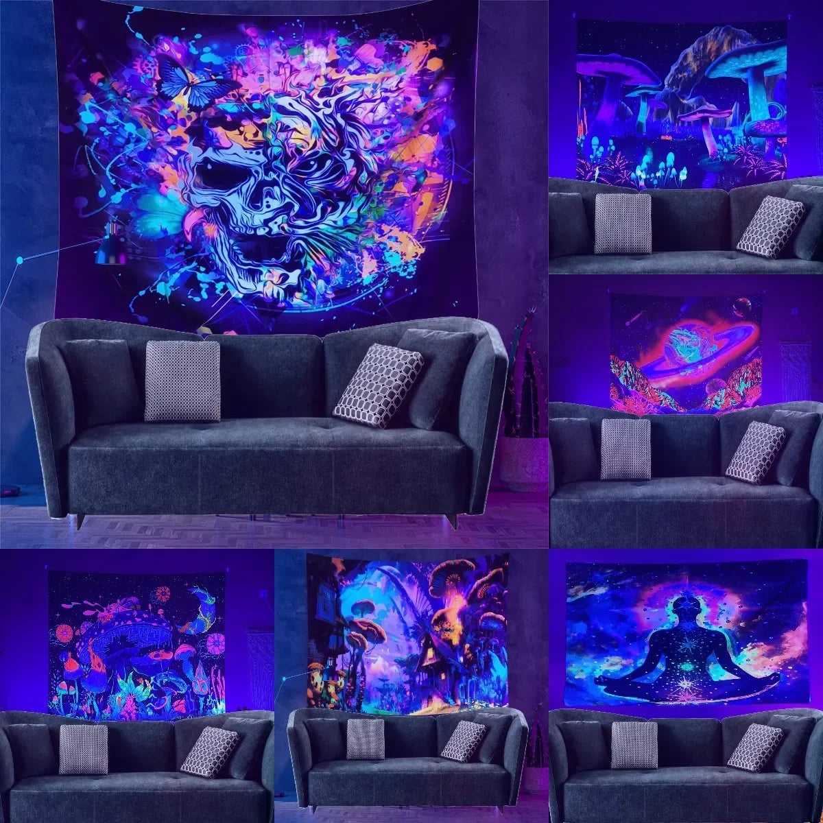Psychedelic Hippie Schwarzlichtsposter