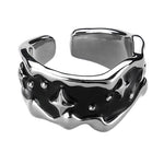 Silberfarbener Sterne Ring