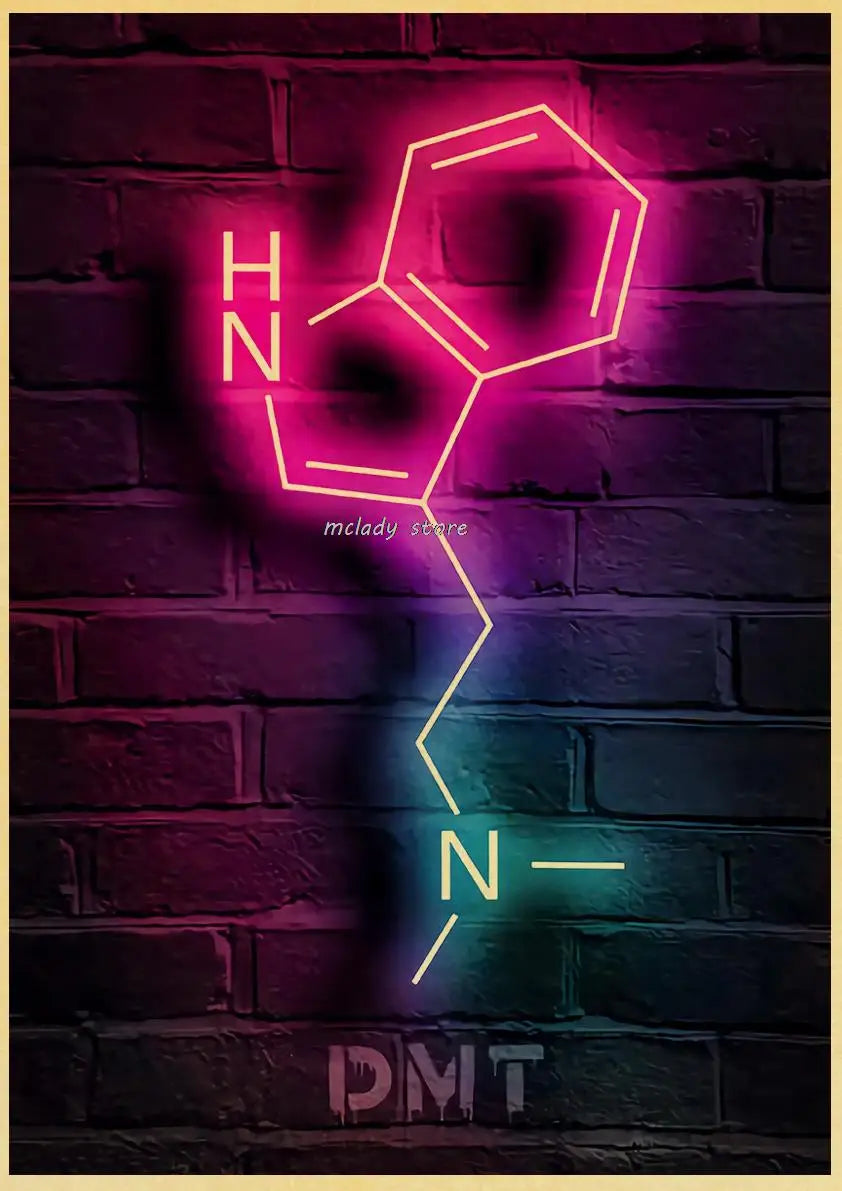 Neon Molecules Neon Poster