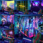 Cyberpunk Futuristic Schwarzlichtposter