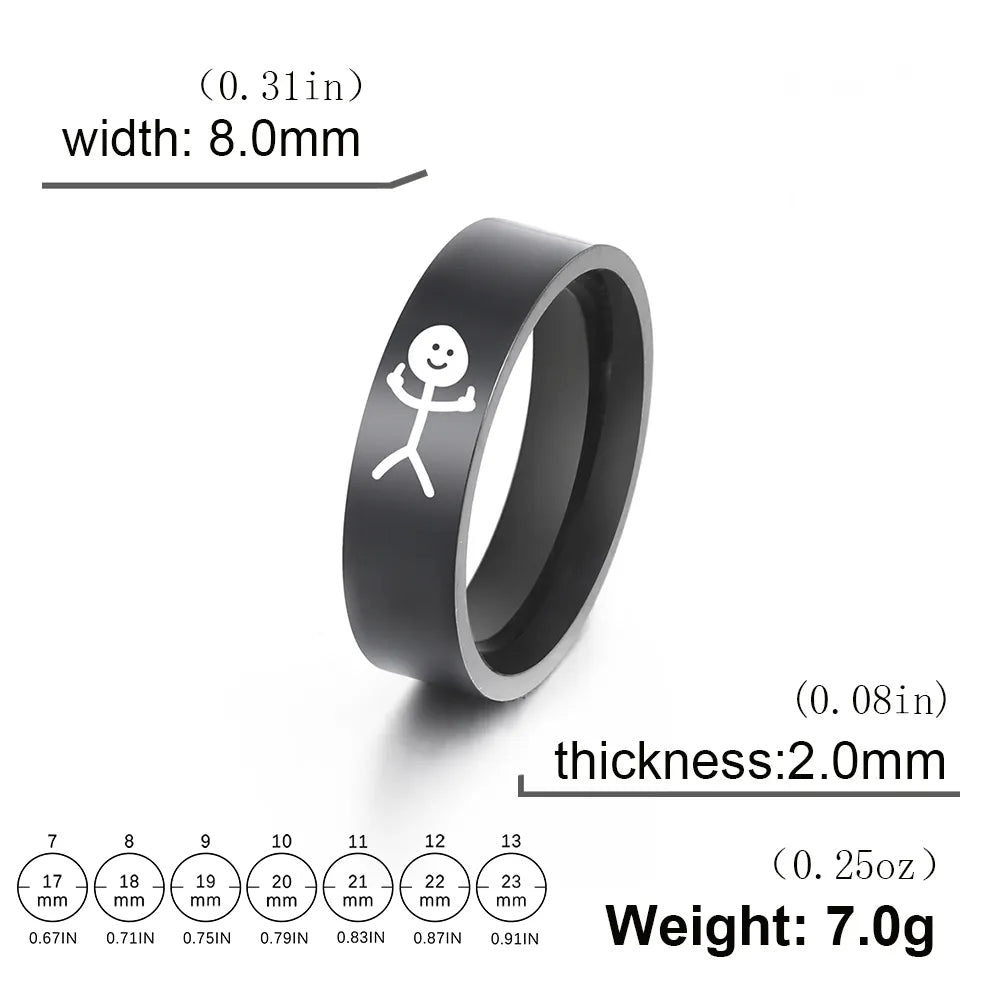 Funny Stickmanmittelfinger Ring