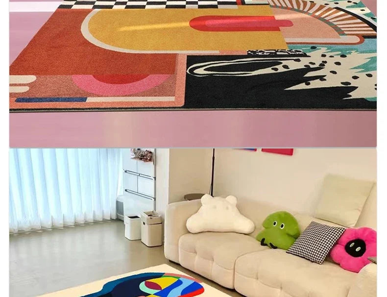 Bunter Abstrakter Kunst Teppich