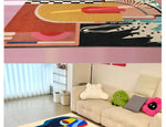 Bunter Abstrakter Kunst Teppich