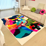 Bunter Abstrakter Kunst Teppich