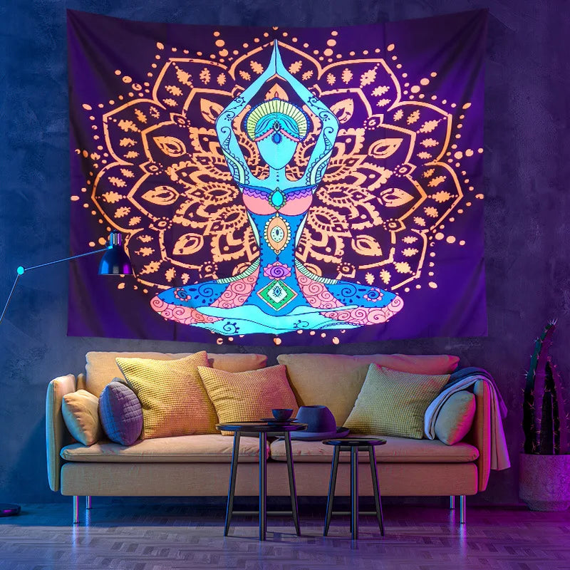 Buddha Meditation Schwarzlichtsposter