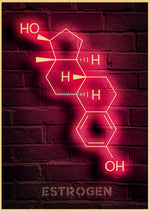 Neon Molecules Neon Poster
