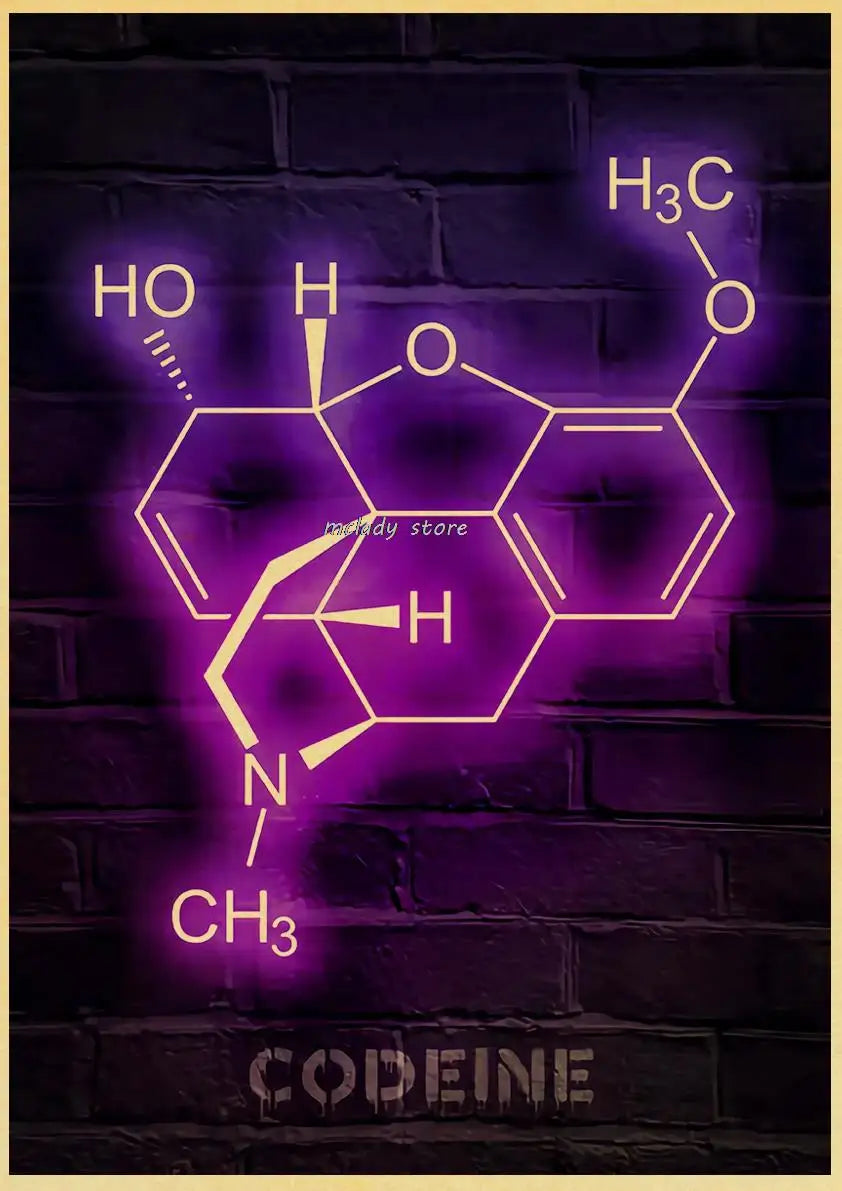 Neon Molecules Neon Poster