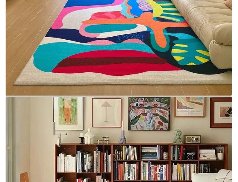 Bunter Abstrakter Kunst Teppich