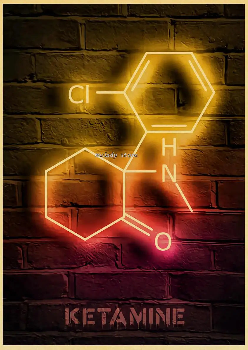 Neon Molecules Neon Poster