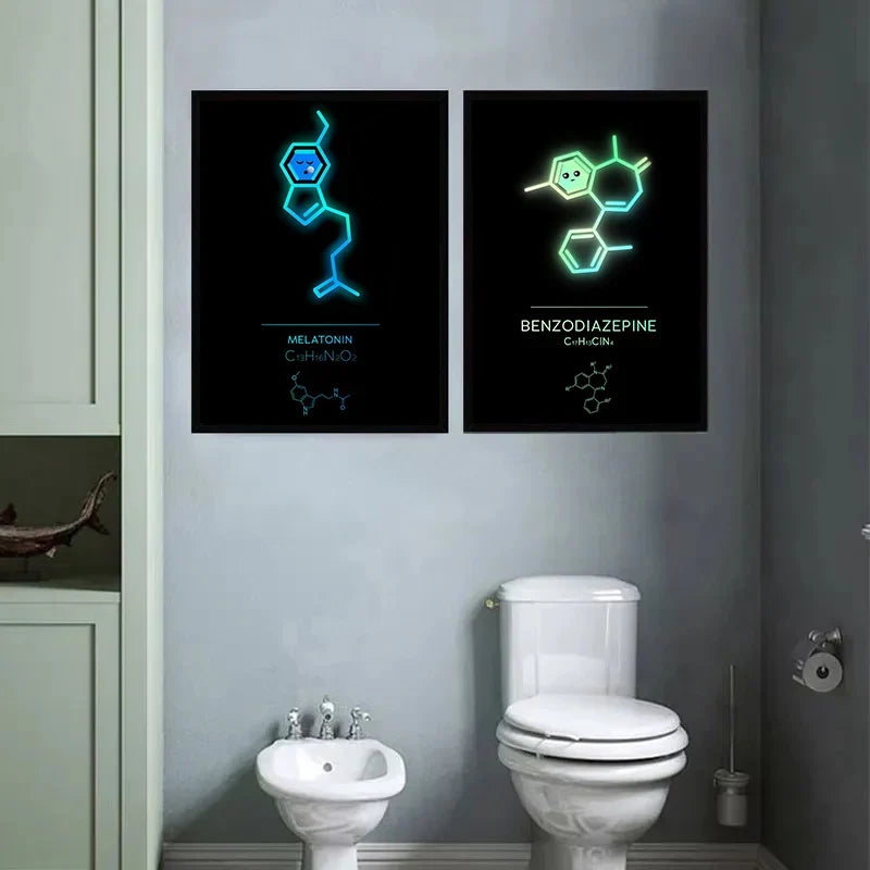 Neon Molecular Poster