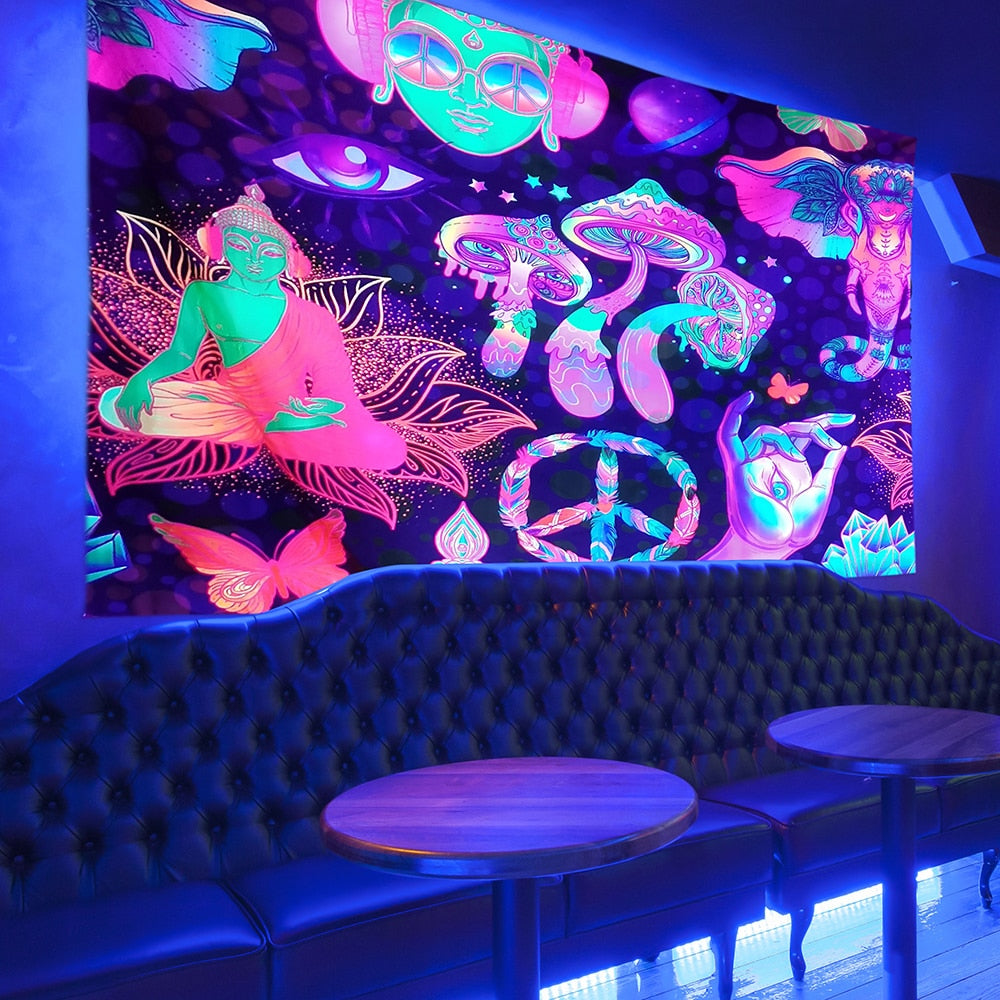 Boho Wall Schwarzlichtposter