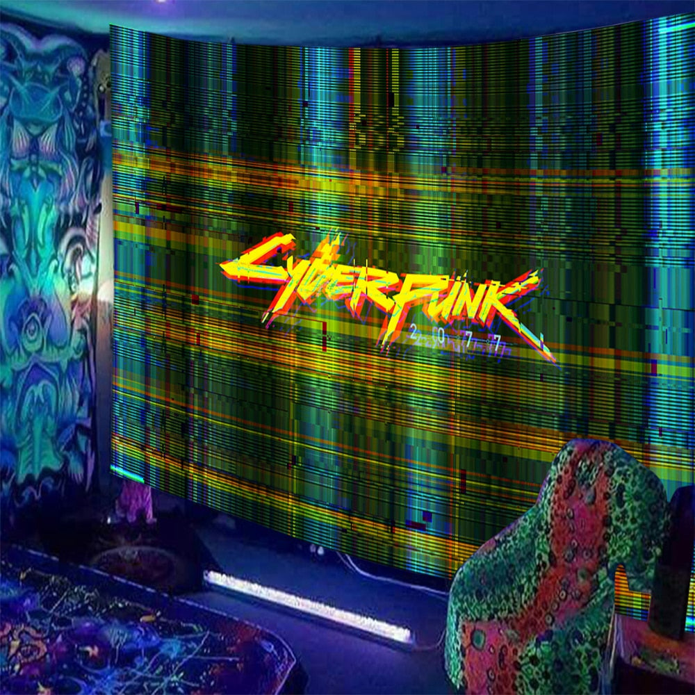 Cyberpunk Futuristic Schwarzlichtposter