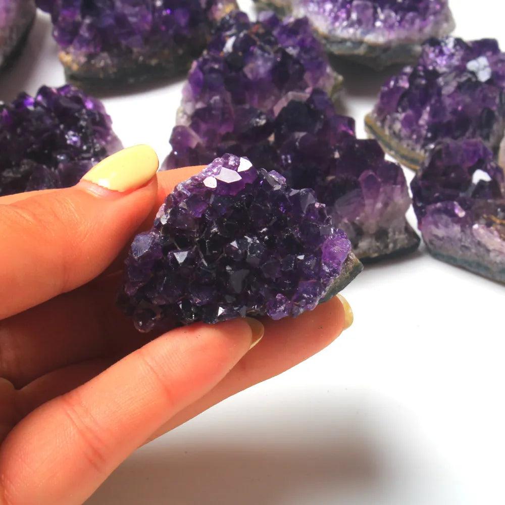 Purple D Amethyst kristall druzy geode