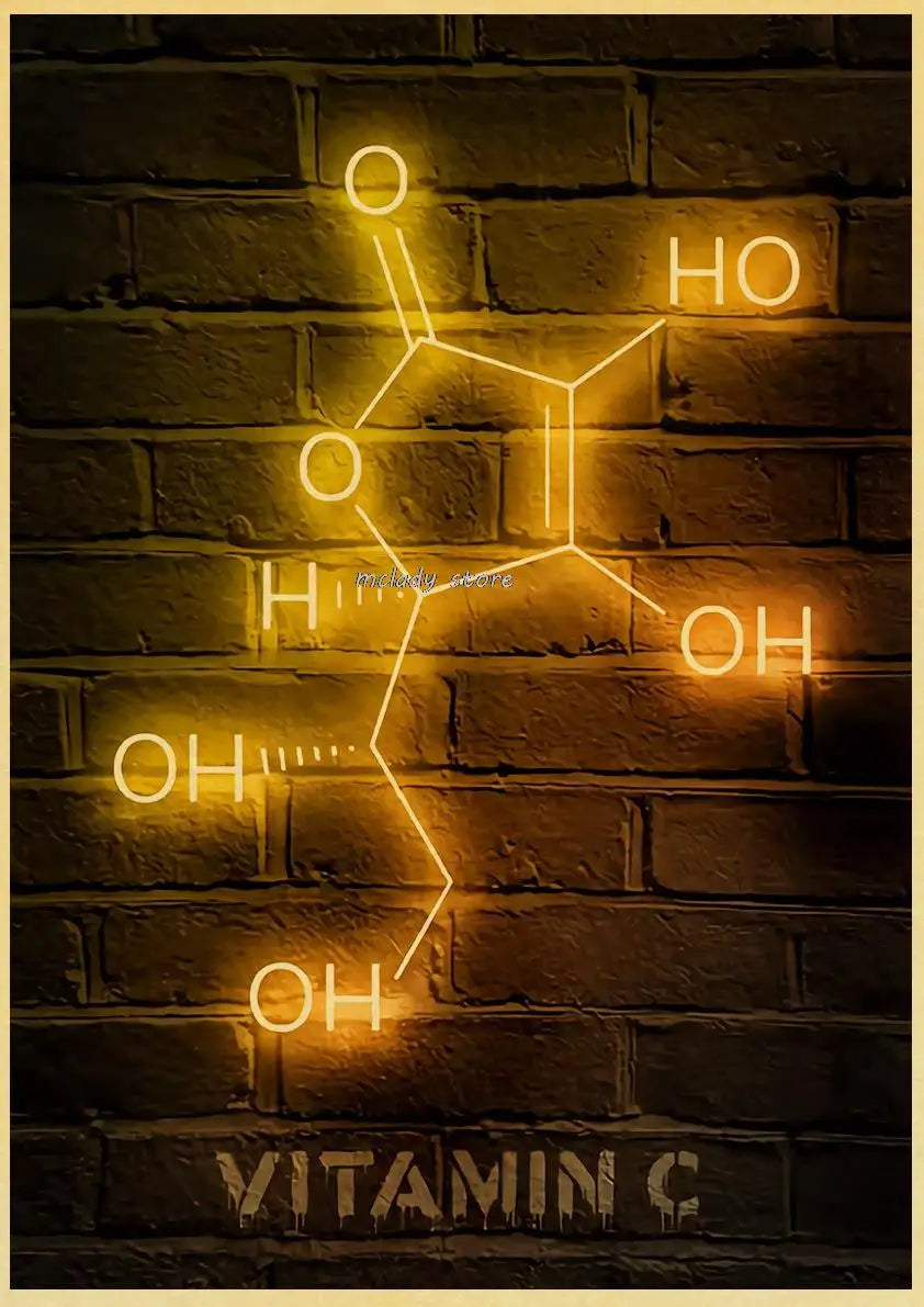 Neon Molecules Neon Poster