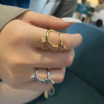 Trendiger Silberfarbener Ring