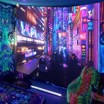Cyberpunk Futuristic Schwarzlichtposter