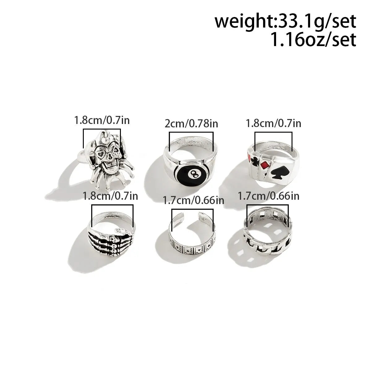 Hiphop Vintage Ringset