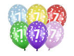 6 Stk. Latexballon Ø30cm "Happy Birthday" | Zahl #7