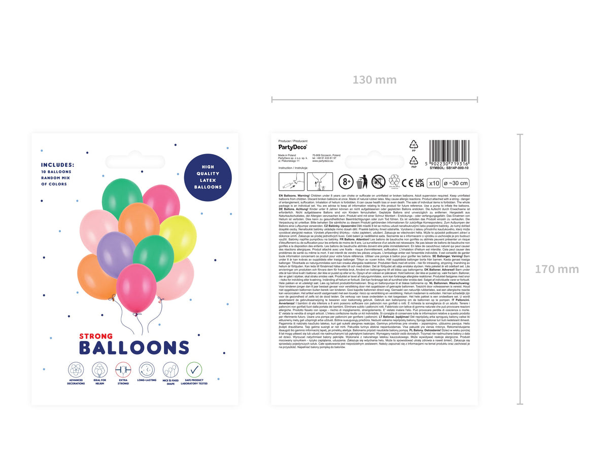 10 Stk. Luftballon Ø30cm "Uni Pastell" | Mix