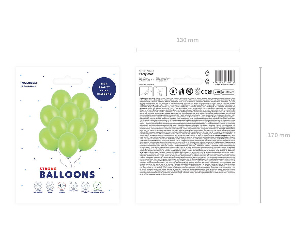 10 Stk. Luftballon Ø30cm "Uni Pastell" | Limettengrün