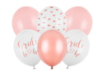 Luftballon Ø30cm "Bride to Be" | 6 Stk. - Weiß/Rosa