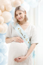 Schärpe "Mom to Be" für Babyshower | Hellblau