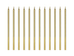 Geburtstagskerzen 14 cm | 12 Stk. - Glatt Gold