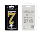 Geburtstagskerze Glitter Gold - 10 cm | Ziffer ''7''