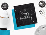 Servietten "Happy Birthday" 20Stk./33x33cm | Schwarz