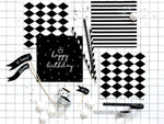 Servietten "Stripe" 20Stk./33x33cm | Schwarz/Weiß