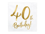 Servietten "Birthday Gold" 20Stk./33x33cm | #40