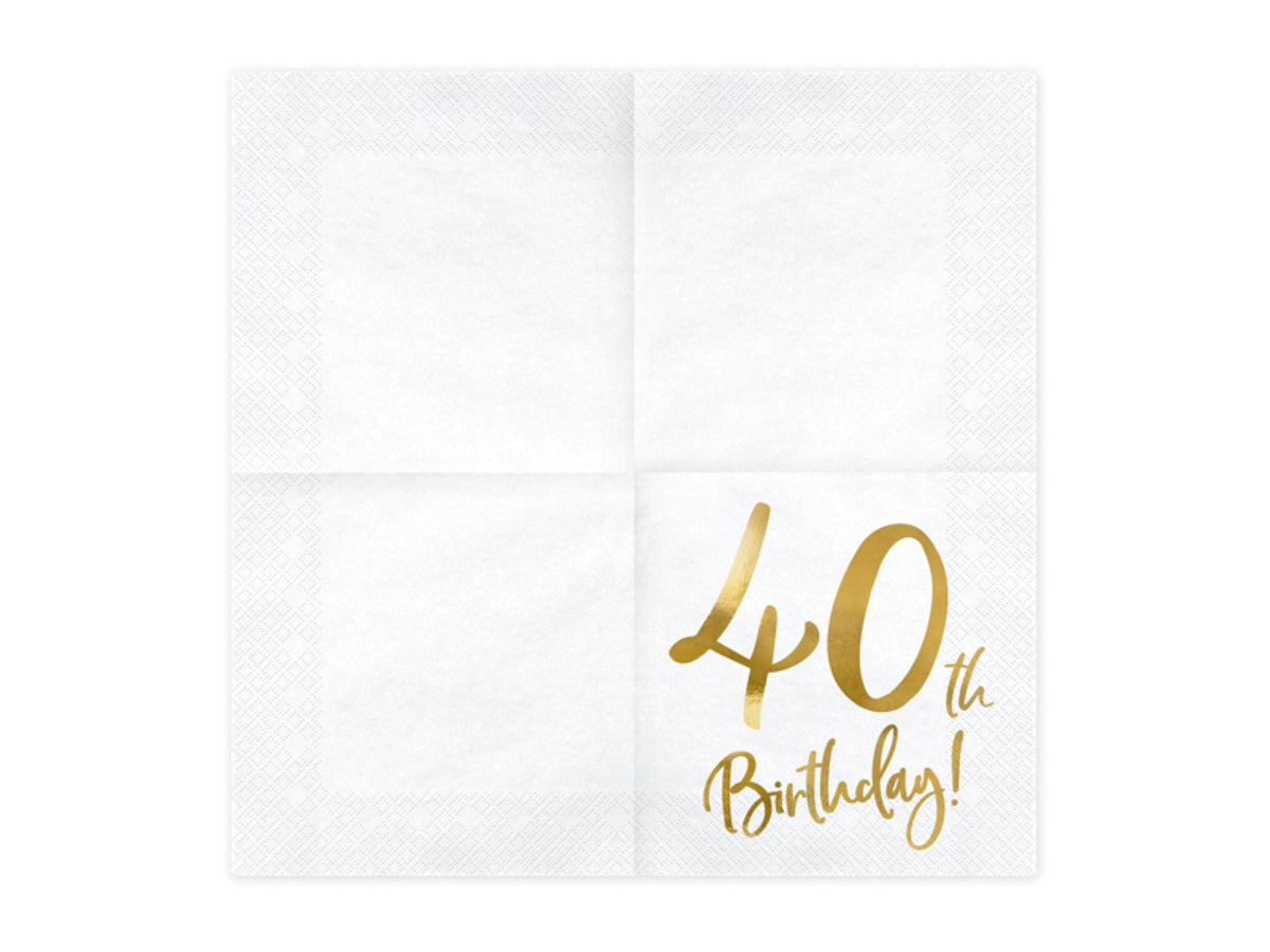 Servietten "Birthday Gold" 20Stk./33x33cm | #40