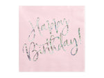 Servietten "Happy Birthday" 20Stk./33x33cm | Rosa