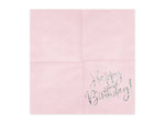 Servietten "Happy Birthday" 20Stk./33x33cm | Rosa