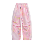 Swan Dream Parachute Pants with Lace Panels
