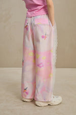 Swan Dream Parachute Pants with Lace Panels