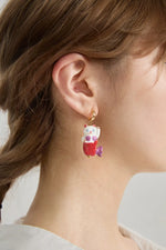 Hawaiian Mermaid Cat Ceramic Earrings