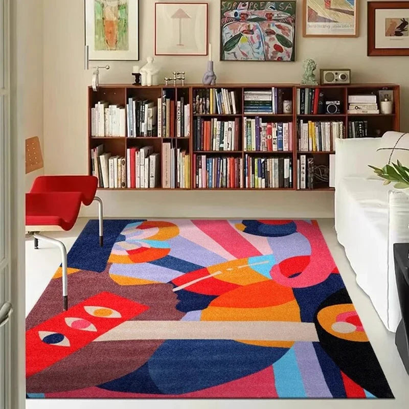 Bunter Abstrakter Kunst Teppich