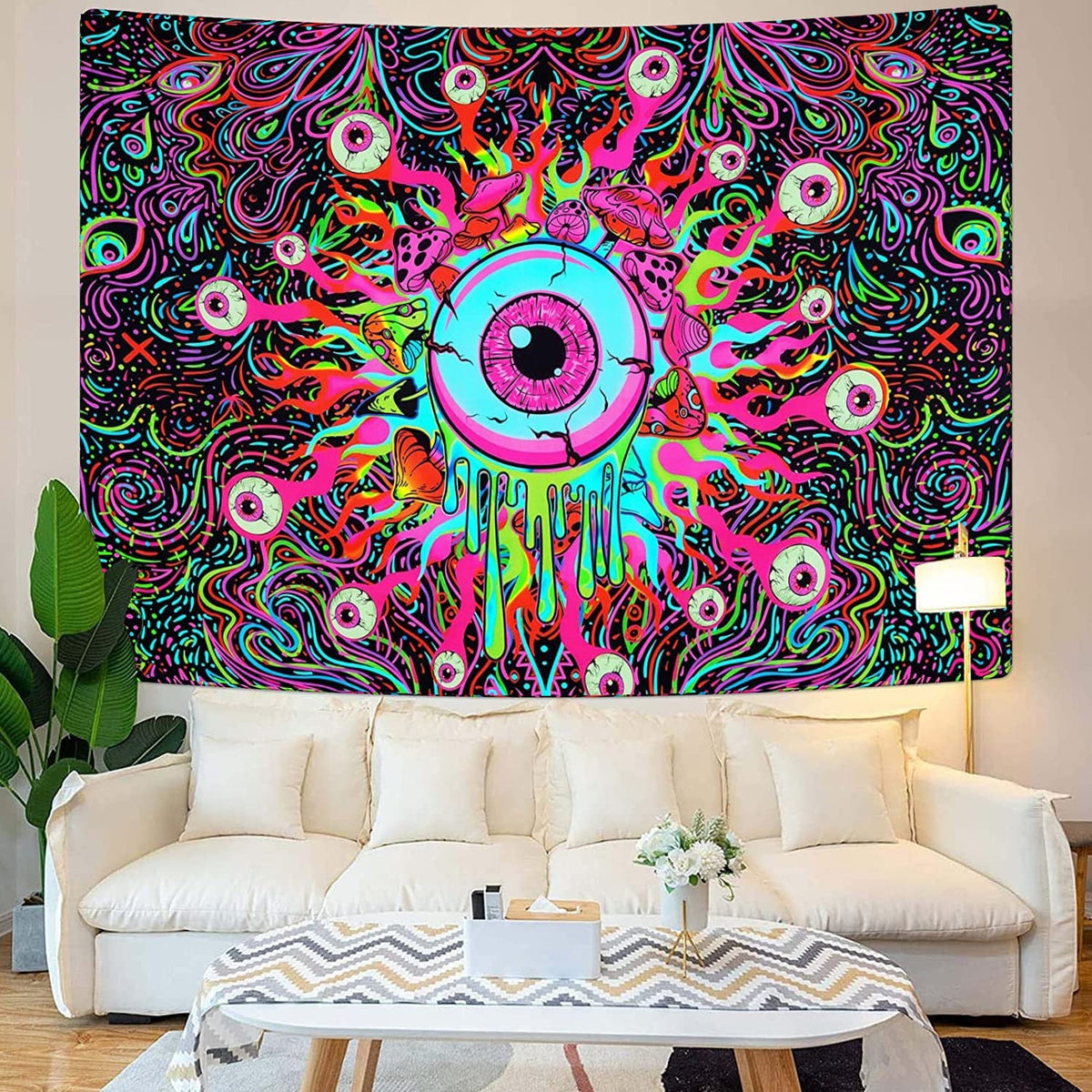 Mushroom Trippy Schwarzlichtposter