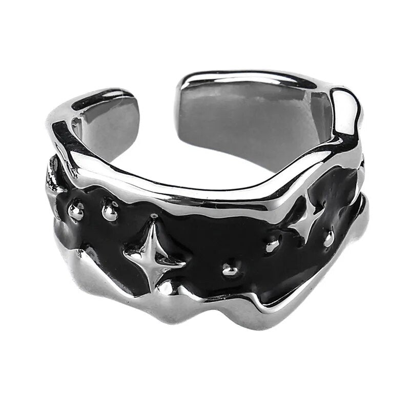 Silberfarbener Sterne Ring