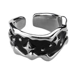 Silberfarbener Sterne Ring