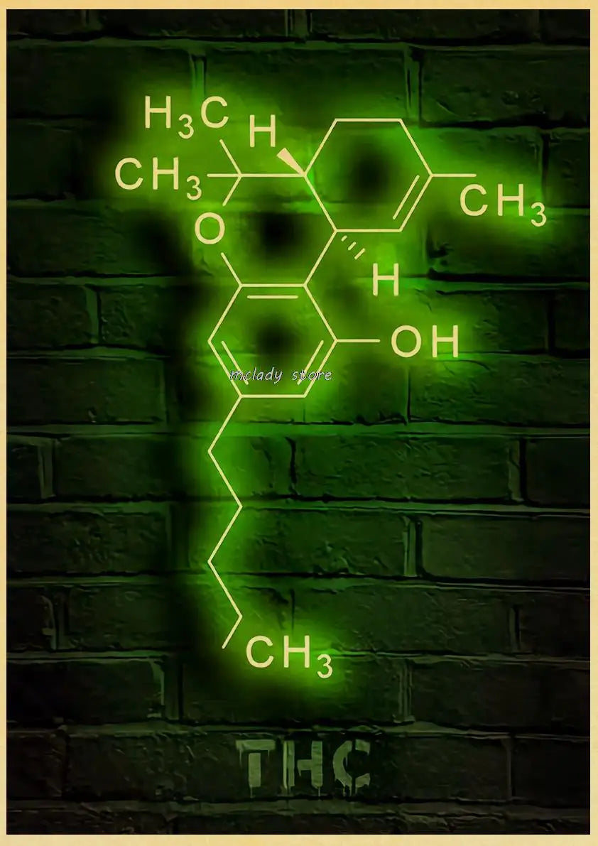 Neon Molecules Neon Poster