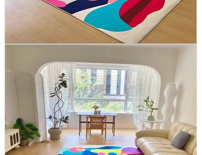 Bunter Abstrakter Kunst Teppich