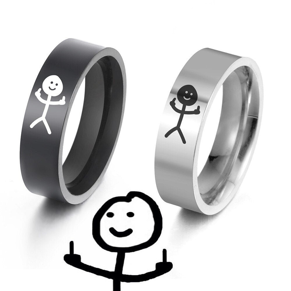 Funny Stickmanmittelfinger Ring