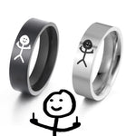 Funny Stickmanmittelfinger Ring