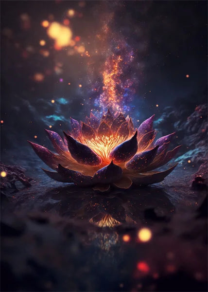 Lotus Gold Schwarzlichtposter