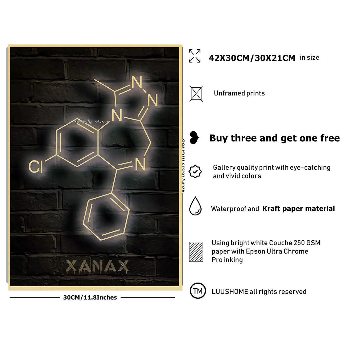 Neon Molecules Neon Poster