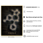 Neon Molecules Neon Poster