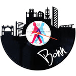 Wanduhr aus Vinyl Skyline Bonn